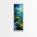 Ireland Painting, Framed Canvas Print, coastal decor, blue and green wall art, mountain painting, landscape painting, extra wide art