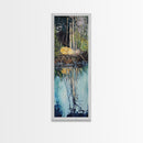 Forest Reflection, Moody Art, Landscape Painting, Pine Tree Art, Wabi Sabi Art, Smoky Mountain Art, Framed Canvas Print, Rustic Wall Art