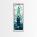 Ocean Paddle, nautical painting, coastal decor, framed canvas print, seascape painting, above bed wall art, rustic art, surf wall art