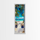 Beach Pathway, coastal wall art, tropical painting, ocean painting, palm tree painting, coastal decor, nautical painting, Canvas Print