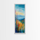 Wildflower Hills, landscape painting, California poppy art, mountain painting, scenic artwork, nature wall art, bedroom art