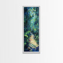 Jungle Pathway, Forest Painting, Moody Art, Botanical Prints, Nature Wall Art, Above Sofa Art, Tall Narrow Art, Canvas Print