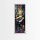 Abstract piano, music art, lofi art, moody art, framed canvas print, gift idea for her, dark romance painting, pink orange wall art