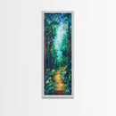 Forest Path Painting, Landscape Painting, Green Wall Art, Pine Tree Art, Above Sofa Art, Framed Canvas Print, Bedroom Art