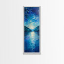 Lake Reflection Art, Moody Landscape, Blue and Green Wall Art, Minimalist Art, Above Sofa Art, Framed Canvas Print