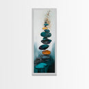 Zen Stones, minimalist art, zen wall art, wabi sabi art, sage green wall art, extra wide art, tall narrow art, Canvas Print, boho art