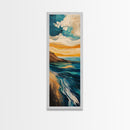 Ocean waves, coastal painting, nautical decor, surf wall art, abstract seascape painting, horizontal wall art, canvas print