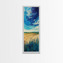 Prairie Storm, landscape painting, framed canvas print, moody art, rustic wall art, southwest wall art, extra wide art, boho art