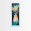 Moody Landscape Art, Sunset Painting, Smoky Mountain Art, Rustic Wall Art, Blue and Green Wall Art, Framed Canvas Print, Gift Idea