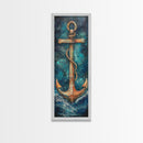 Anchor, Nautical Decor, Framed Canvas Print, nautical wall art, coastal decor, maritime art, rustic wall art, beach house decor, gift idea