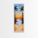 Tropical Sunset, palm tree painting, coastal decor, Hawaii art, nautical painting, framed canvas print,  coastal landscape art
