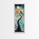 Raven Moon, dark angels wall art, framed canvas print, moody art, witch painting, gothic art, above bed wall art, celestial painting
