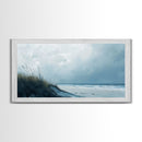 Seascape painting, coastal wall art, framed canvas print, beach painting, nautical decor, extra wide art, panoramic wall art