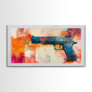 Graffiti wall art, framed canvas print, extra wide art, modern pop art, bold abstract painting, vibrant wall decor, contemporary art