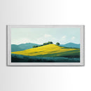 Rolling Hills Landscape, mountain painting, green wall art, countryside art, above couch art, farmhouse art, Canvas Print