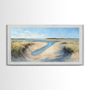 Marsh Painting, Coastal Landscape Art, Nautical Wall Art, Rustic Art, Framed Canvas Print, Extra Wide Art, Nature Inspired Artwork