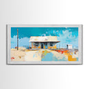 Desert House Art, southwest wall art, rustic decor, boho art, farmhouse art, coastal painting, framed canvas print