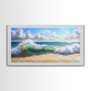 Beach Wave Painting, Coastal Landscape Art, Ocean Wall Art, Surf Wall Art, Nautical Decor, Seascape Art, Horizontal Wall Art, Canvas Print