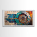 Industrial Vault, Steampunk Wall Art, Mechanical Wall Art, Extra Wide Art, Horizontal Wall Art, Framed Canvas Print, Living Room Art, Moody Art
