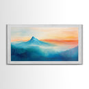 Mountain Landscape Art, Smoky Mountain Art, Blue and Green Wall Art, Nature Wall Art, Rustic Decor, Minimalist Art, Framed Canvas Print