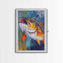 Trout Painting, Fly Fishing Art, Rustic Decor, Lake Tahoe Art, Nautical Wall Art, Coastal Decor, Framed Canvas Print, Gift Idea