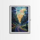 Fantasy Forest, pine tree art, forest at dusk painting, smoky mountain art, Canvas Print, moody art, tall skinny art, guest room art