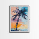 Palm Tree, tropical painting, coastal decor, surf wall art, Hawaii art, beach house decor, ocean painting, framed canvas print