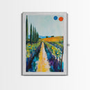 Vineyard Path, Tuscany painting, landscape painting, farmhouse art, rustic decor, above couch art, framed canvas print, wall art