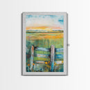 Field Sunset, wildflower painting, landscape painting, rustic wall art, nature wall art, bedroom art, framed canvas print, home decor