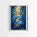 Golden Reflections, Water Art, Moody Painting, Canvas Print, Nautical Wall Art, Coastal Decor, Rustic Art, Living Room Art