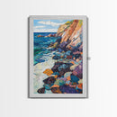 Colorful Cliffs, Ocean Painting, Canvas Print, Coastal Landscape Art, Nautical Decor, Rustic Art, Southwest Wall Art, Gift Idea