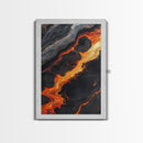 Molten Lava Flow Canvas Print Abstract Fire Art Modern Home Decor Dramatic Wall Artwork Industrial Style Accent Unique Gift Idea