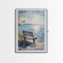 Serene Bench Canvas Print Lakeside Tranquility Peaceful Landscape Wall Art Cozy Home Decor Living Room Relaxation Gift