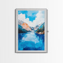 mountain painting, landscape painting, framed canvas print, lake Tahoe art, coastal landscape art, blue and green wall art, gift idea