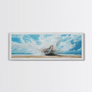 Ocean Wave Explosion Framed Canvas Print Coastal Wall Art, Beach Painting, Modern Seascape, Large Wall Decor, Living Room Artwork