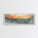 Fishing Net Sunset Canvas Print Coastal Wall Art Nautical Seaside Artwork Beach House Decor Ocean Landscape Framed Print