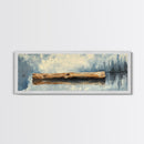 Driftwood Reflection Framed Canvas Print Coastal Wall Art, Rustic Lake House Decor, Minimalist Nature Art, Neutral Bedroom Wall Decor