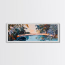 Exotic Palm Oasis Canvas Print Tropical Paradise Wall Art Boho Beach Decor Relaxing Home Accent Bedroom Living Room Gift