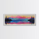 Vibrant Sunset Mountains Canvas Print - Abstract Landscape Wall Art, Colorful Nature Painting, Bold Statement Home Decor
