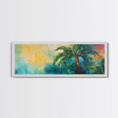 Tropical Palm Tree Canvas Print Colorful Beach Wall Art, Summer Vacation Vibes, Boho Coastal Painting, Vibrant Nature Inspired Decor