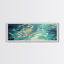 Reflective Water Painting Tranquil Blue Abstract Wall Art Fluid Ocean Surface Artwork Minimalist Modern Decor Bedroom
