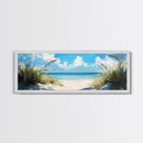 Tranquil Ocean Beach View Canvas Print, Coastal Wall Art, Blue Nautical Decor, Modern Seascape Painting, Beach House Decor
