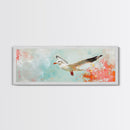 Seagull Flight Canvas Print Coastal Wall Art, Beach House Decor, Soaring Bird Painting, Ocean Lover Gift, Minimalist Art