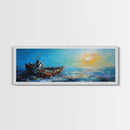 Abandoned Boat Canvas Print Nautical Wall Art, Coastal Decor, Seascape Painting, Ocean Inspired Artwork, Living Room Aesthetic