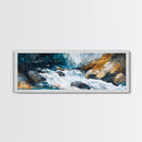 Wild River Rapids Framed Canvas Print Nature Landscape Art Rustic Cabin Wall Decor Adventure Themed Living Room Wall Art