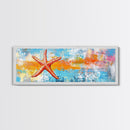 Starfish, Beach Themed Wall Art, Ocean Life Painting, Coastal Decor, Framed Canvas Print, Nautical Style, Living Room Artwork
