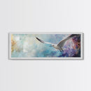 Seagull, Flight, Sky, Freedom, Canvas Print, Coastal Bird Art, Minimalist Nature Painting, Serene Wall Art, Neutral Home Decor