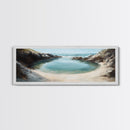 Hidden, Lagoon, Secluded, Beach, Canvas Print, Coastal Escape Art, Tranquil Water Scene, Bedroom Wall Art, Ocean Painting