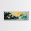 Coastal Cliff Sunset Canvas Print Atmospheric Nature Wall Art, Golden Hour Landscape, Relaxing Bedroom or Living Room Decor, Gift Idea