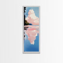 Pink Sky, Sunset Landscape, Coastal Art, Modern Wall Art, Minimalist Decor, Boho Aesthetic, Bedroom Art, Framed Canvas Print, Gift Idea